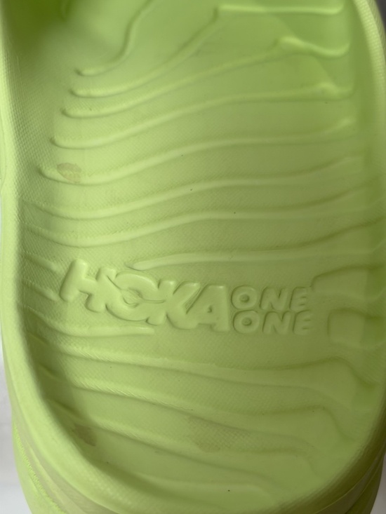 HOKA Ora Recovery Slides Lime Green Comfort Sandals Unisex Men10 Women12 Slip On main image 8